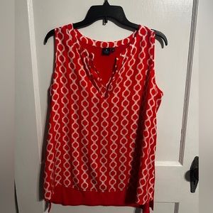 Kaari Blue Large coral pink hexagon shaped pattern tank